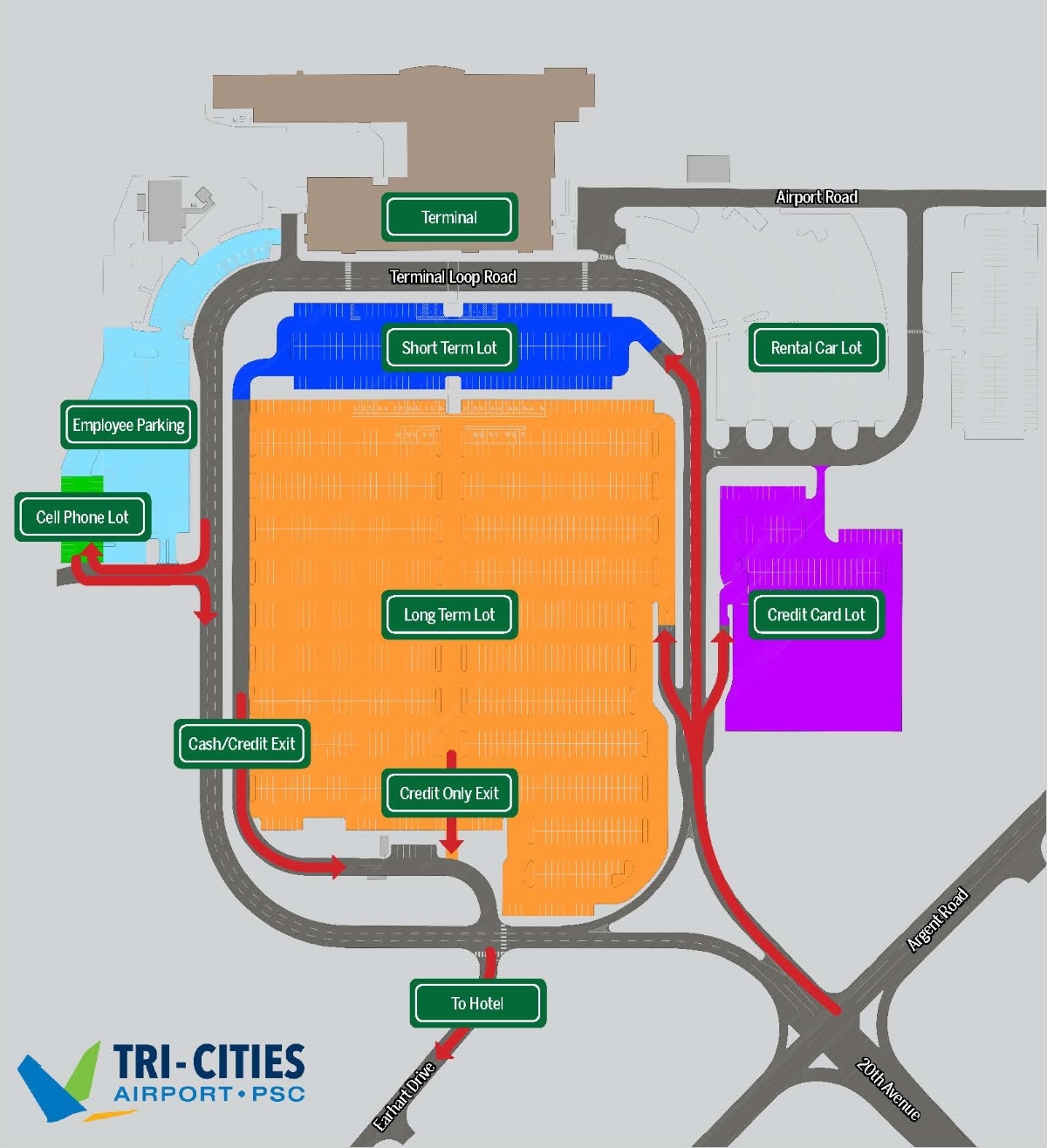 Mapa de aparcamiento de la TCA